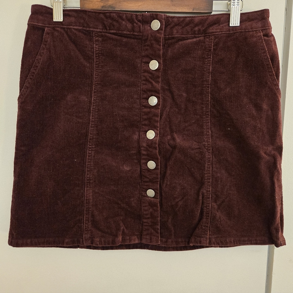 Maurices Burgundy Corduroy Mini Skirt